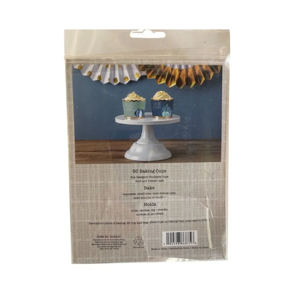 Rae Dunn 60 Piece Fall Cupcake Baking Liners Oh My Gourd Hello Fall NIB